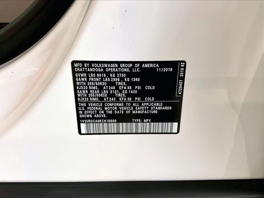 2019 Volkswagen Atlas 3.6L V6 SE w/Technology