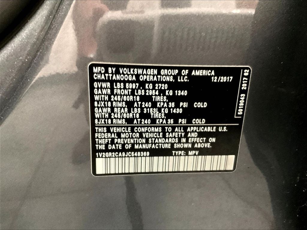 2018 Volkswagen Atlas S 4Motion
