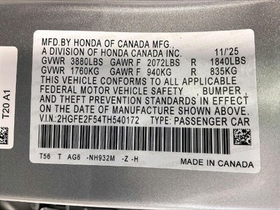2026 Honda Civic Sport