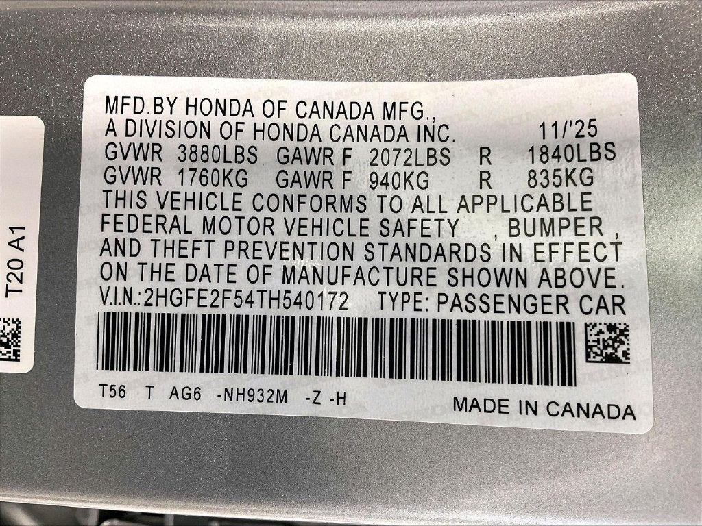 2026 Honda Civic Sport