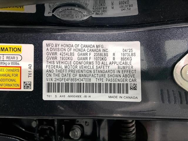 2025 Honda Civic Sedan Hybrid Sport CVT