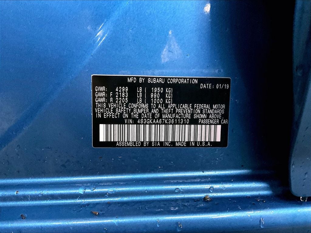 2019 Subaru Impreza 2.0i