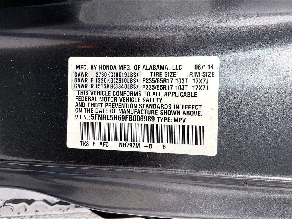2015 Honda Odyssey EX-L