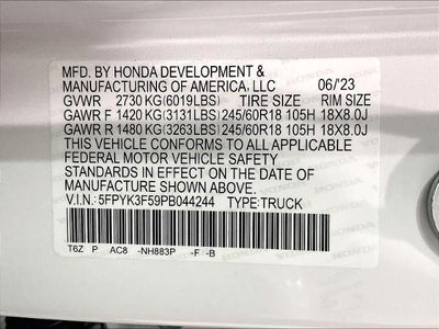 2023 Honda Ridgeline RTL AWD