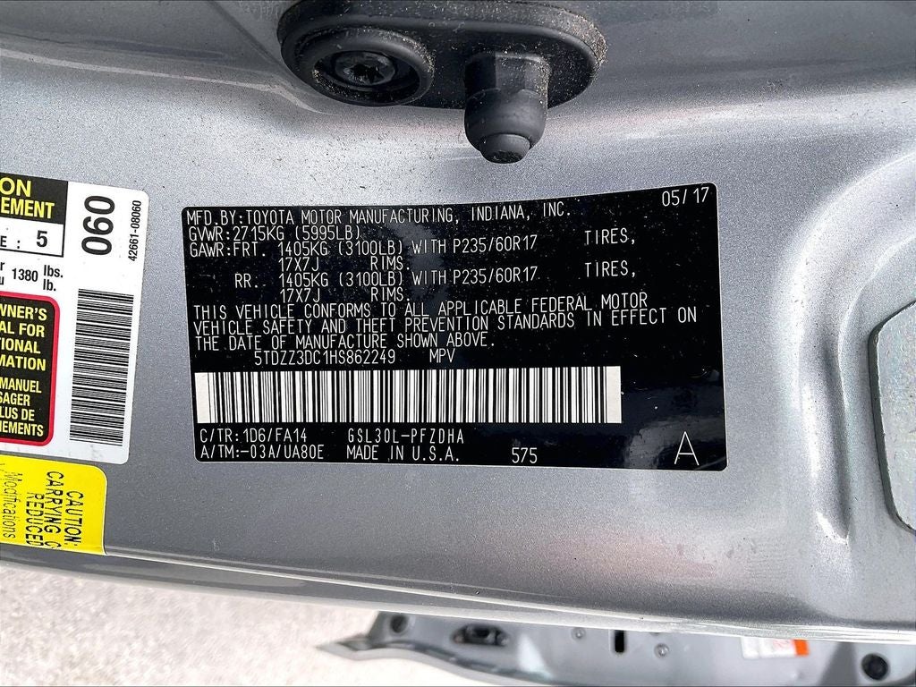 2017 Toyota Sienna L 7 Passenger