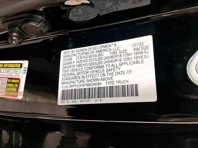 2022 Honda Ridgeline Black Edition AWD