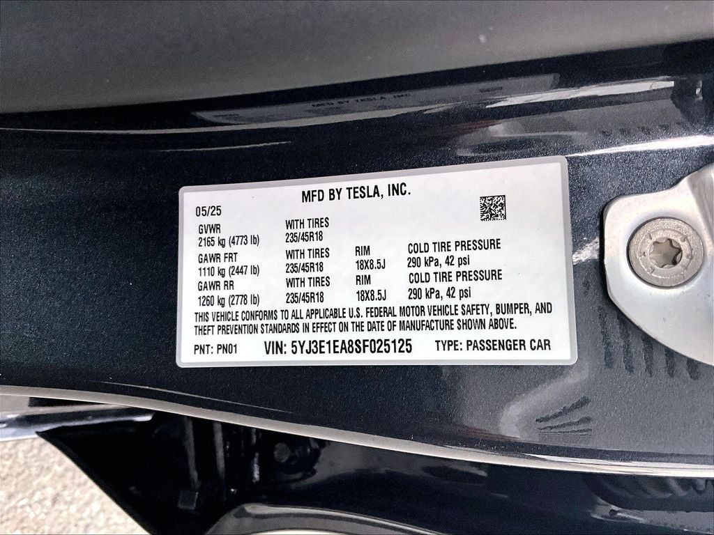 2025 Tesla Model 3 Long Range