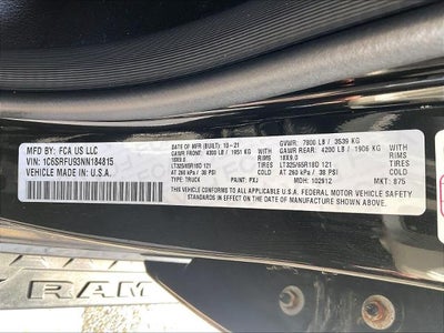 2022 RAM 1500 TRX 4x4 Crew Cab 5'7" Box