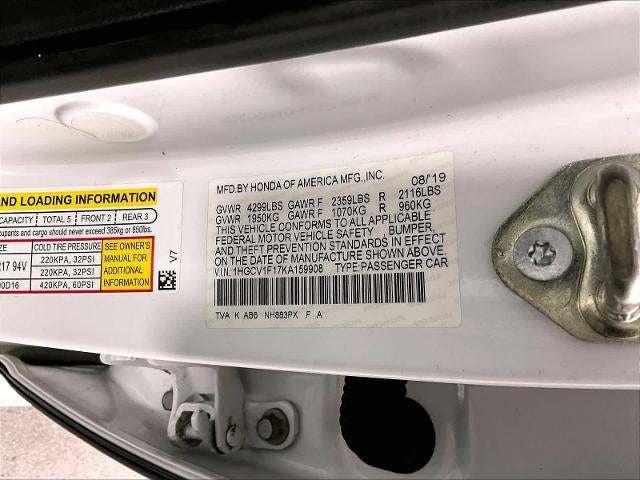 2019 Honda Accord Sedan LX 1.5T CVT