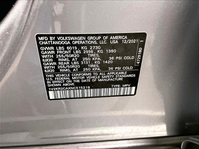 2022 Volkswagen Atlas 3.6L V6 SE w/Technology 4MOTION