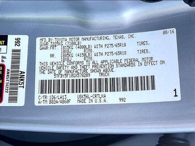 2016 Toyota Tundra 4WD Truck 4WD Double Cab Standard Bed 5.7L V8 Limited (Natl)