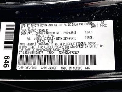 2025 Toyota Tacoma 4WD 4WD Limited Double Cab 5' Bed AT (Natl)