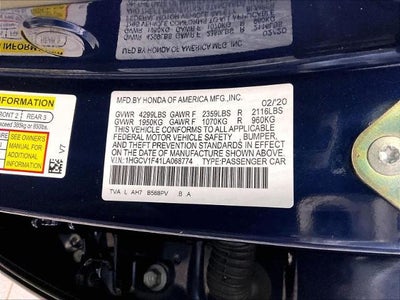 2020 Honda Accord Sedan EX 1.5T CVT