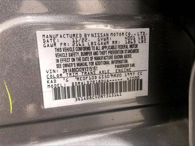 2022 Nissan Sentra SV CVT