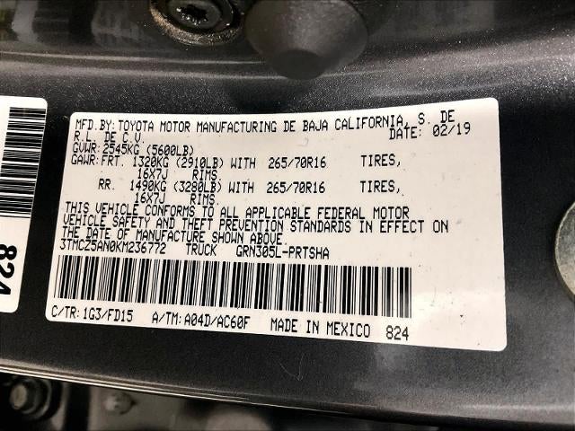 2019 Toyota Tacoma 4WD 4WD TRD Off Road Double Cab 5' Bed V6 AT (Natl)