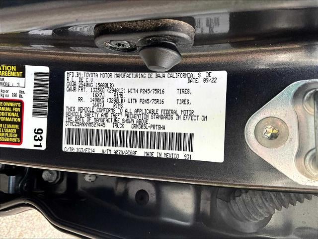 2022 Toyota Tacoma 4WD 4WD SR5 Double Cab 5' Bed V6 AT (GS)