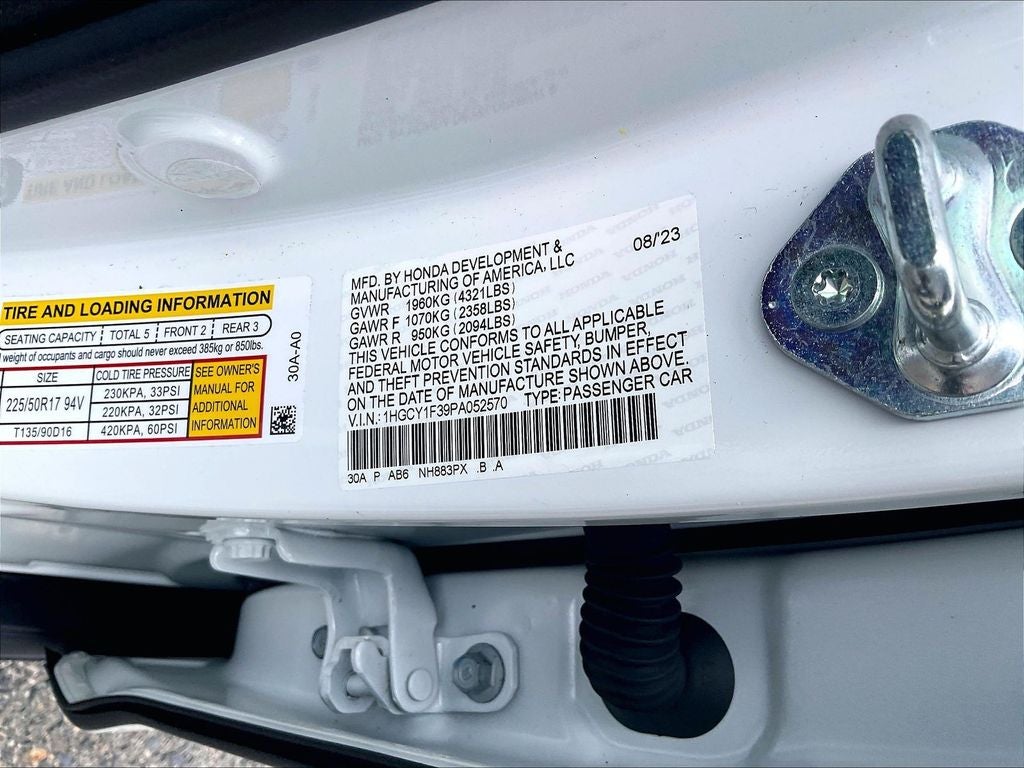 2023 Honda Accord EX w/o BSI