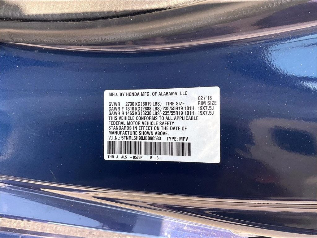 2018 Honda Odyssey Elite